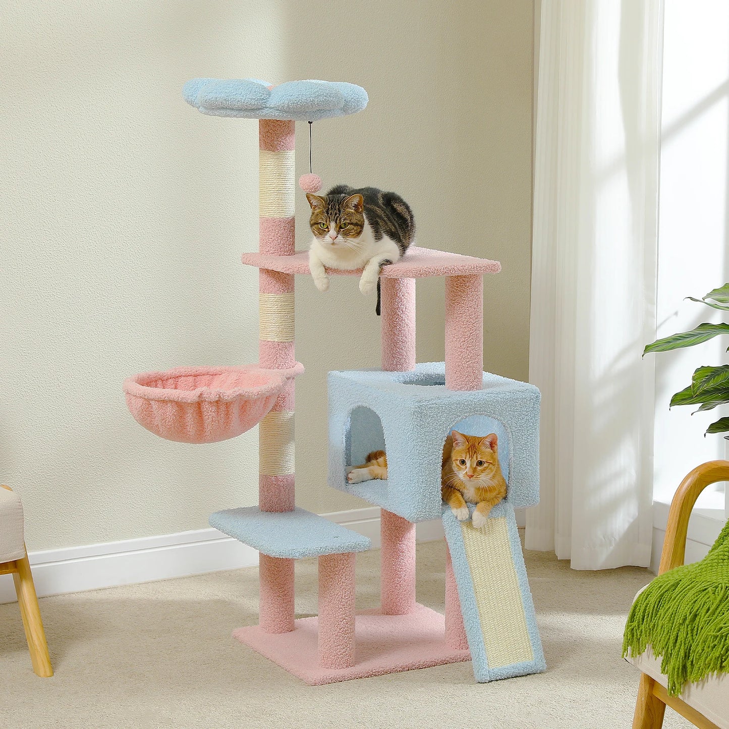 PEQULTICN Flower Cat Tree Multi Level Cat Tower