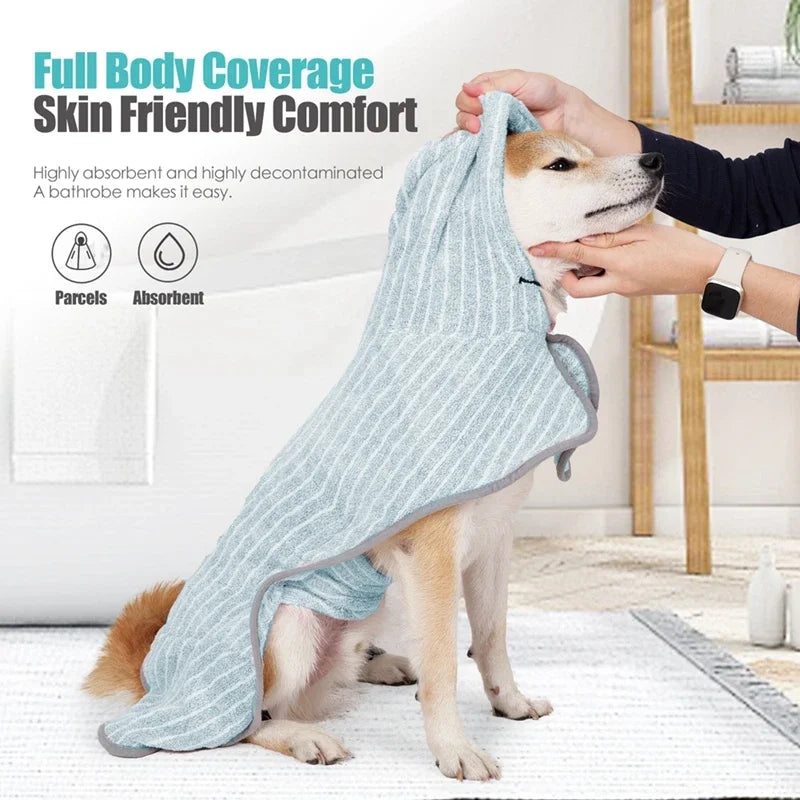 Guangdong Pet Bathrobe Coat Absorbent Drying Towel For Dogs