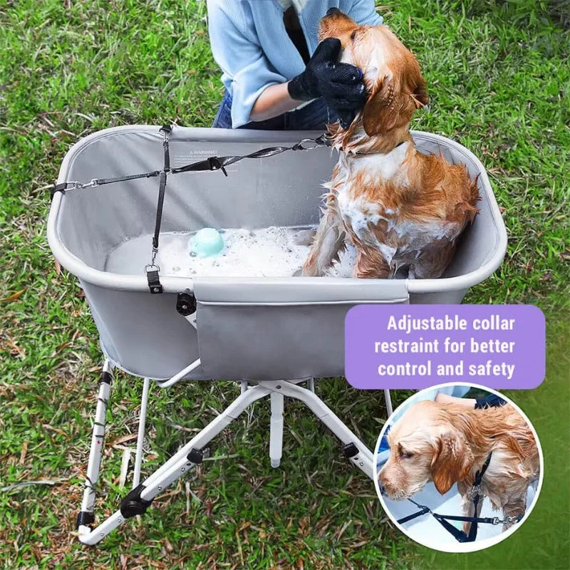 Dog Litter Elevated Foldable Dog Bath Tub For Larger Pets