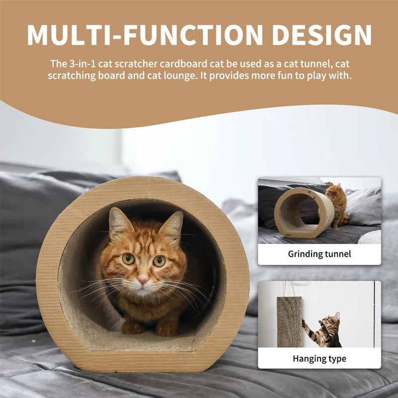 3 In 1 Cat Scratching Board Cardboard Reversible Pad