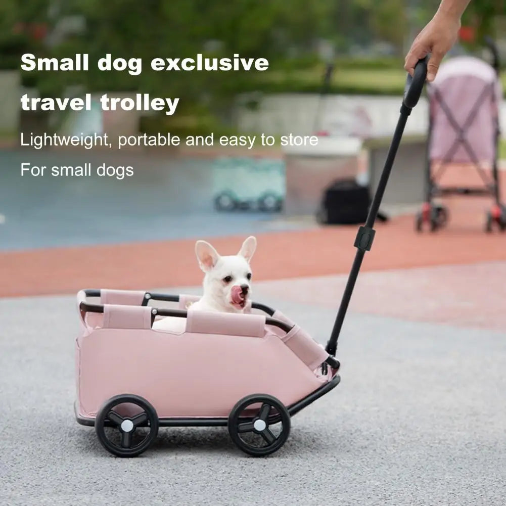 Pet Stroller For Small Dogs And Cats Folding Four Wheels Carrier