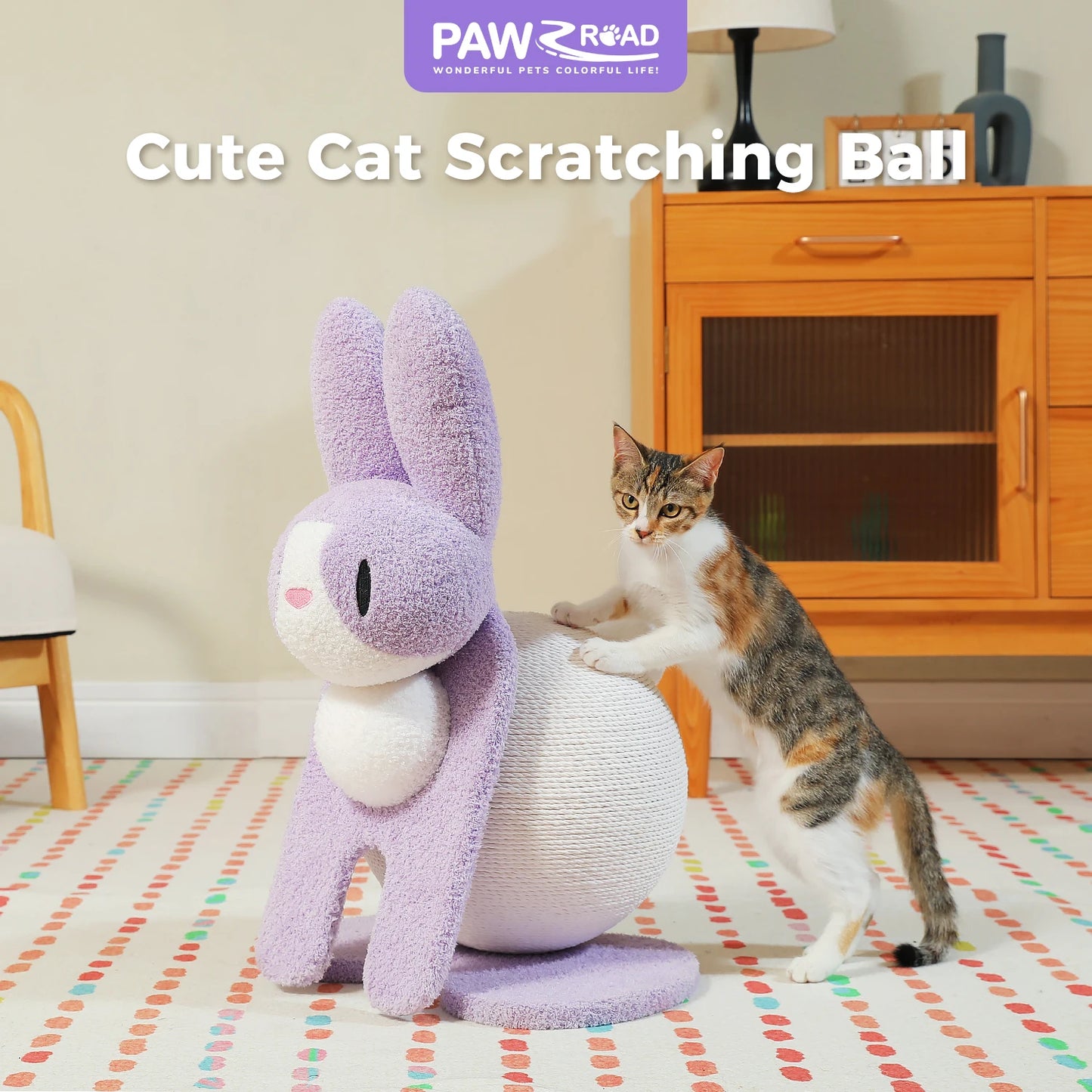 PAWZ Road Indoor Cat Scratching Post With Rope Ball Toy