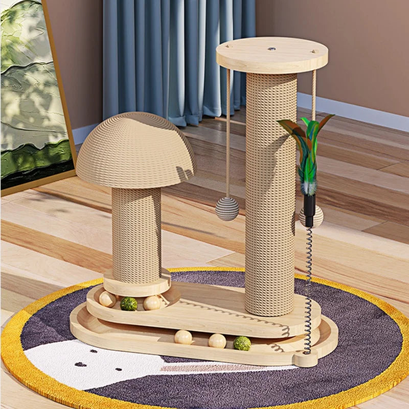 CZBNYXCN Interactive Cat Scratching Post Tower With Jute Ball Track