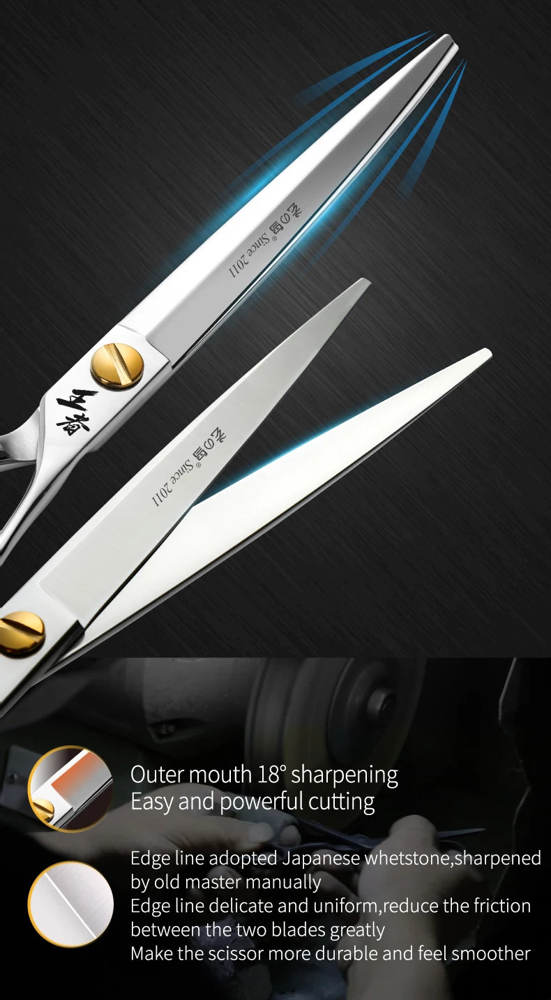 Fenice King Series VG10 Steel Dog Grooming Scissors Straight Curved Thinning