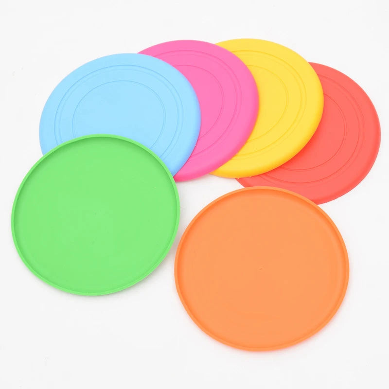 Otmagelu Silicone Flying Saucer Dog Cat Toy Interactive Chew Frisbee