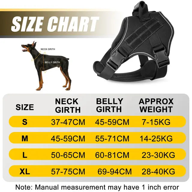 NONECN Tactical Military Vest For Large Dogs Training Harness