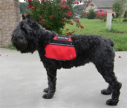 Service Dog Vest With Adjustable Straps And Zippered Pockets Poop Bag Grommet