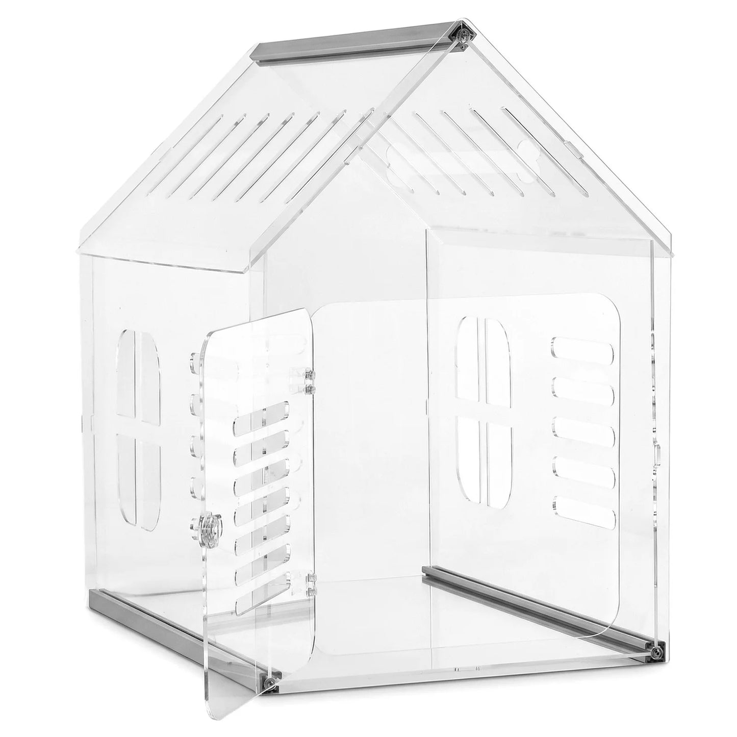 Acrylic Indoor Dog Kennel Lockable Ventilated Cage