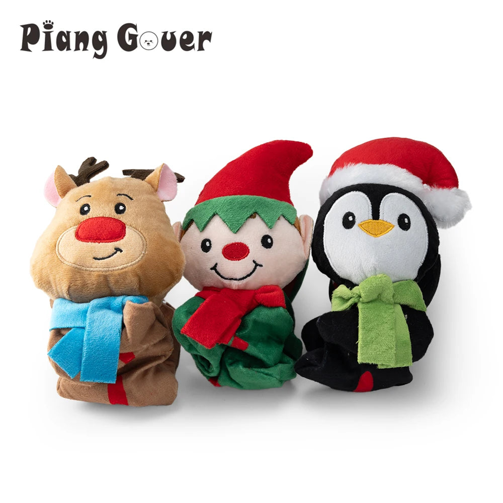 Piang Gouer Christmas Elf Penguin Squeaky Dog Toy