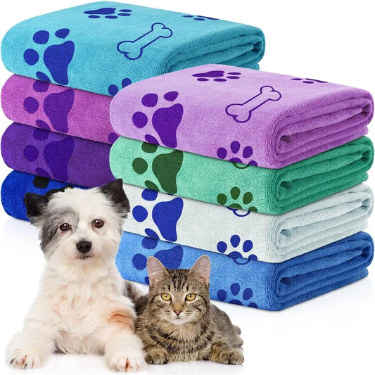 High-concerned 8 Pack Cotton Dog Towels Quick Dry Absorbent For Pets