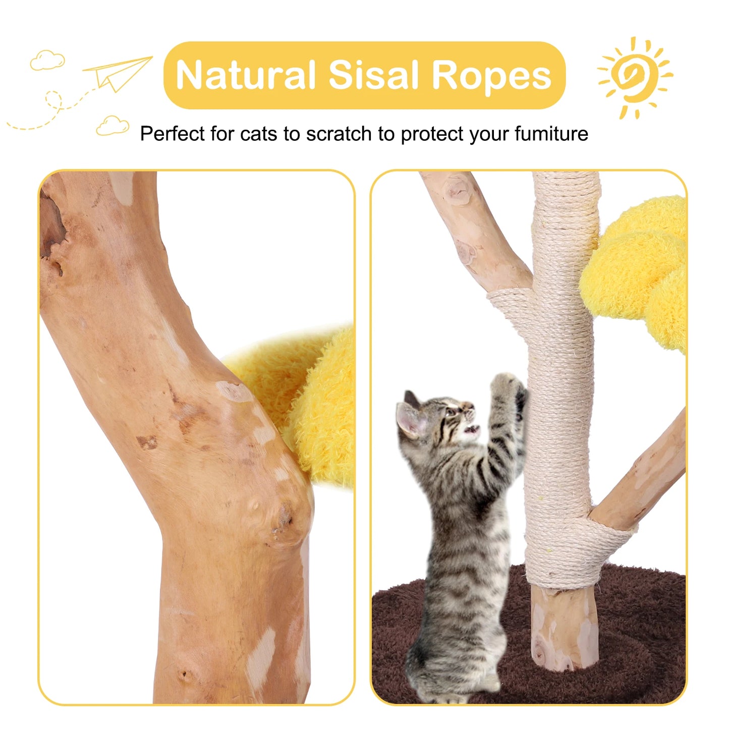 CN Guangdong Sunflower Cat Tree With Natural Scratching Post