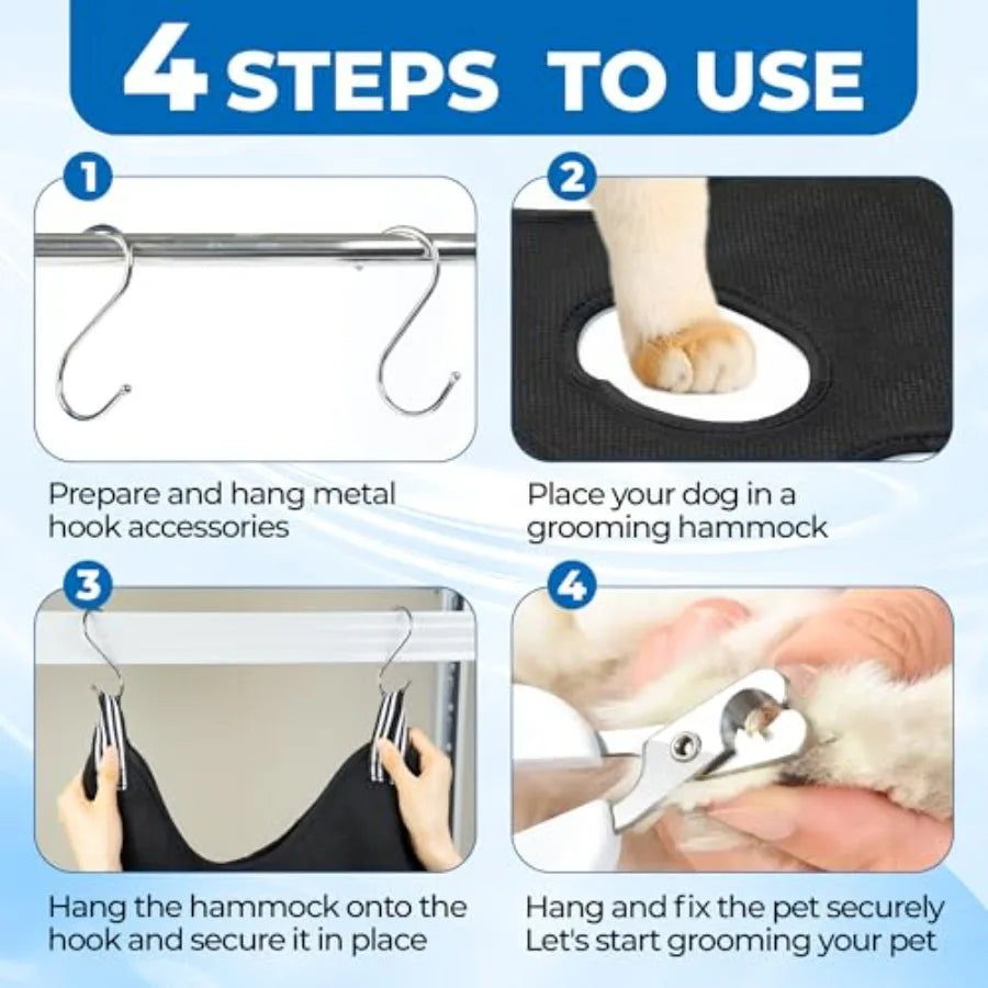 Hign-concerned Pet Grooming Hammock for Cats and Dogs Breathable Mesh