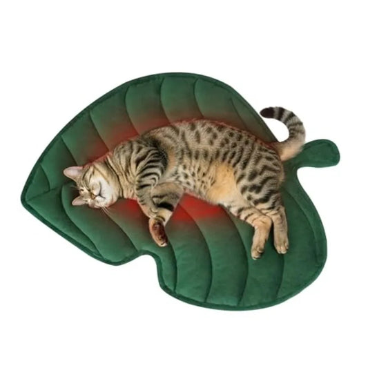 Leaf Shaped SelfWarming Cat Bed Mat for Sofa Crate Kennel