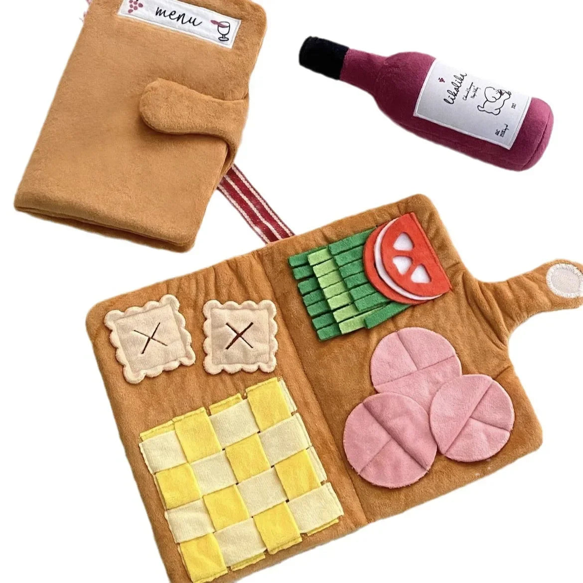 Hign-concerned Menu Shape Dog Hidden Food Smell Mat Puzzle Toy