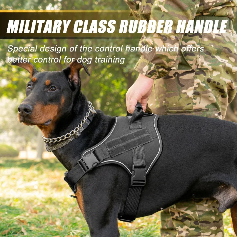 NONECN Tactical Military Vest For Large Dogs Training Harness