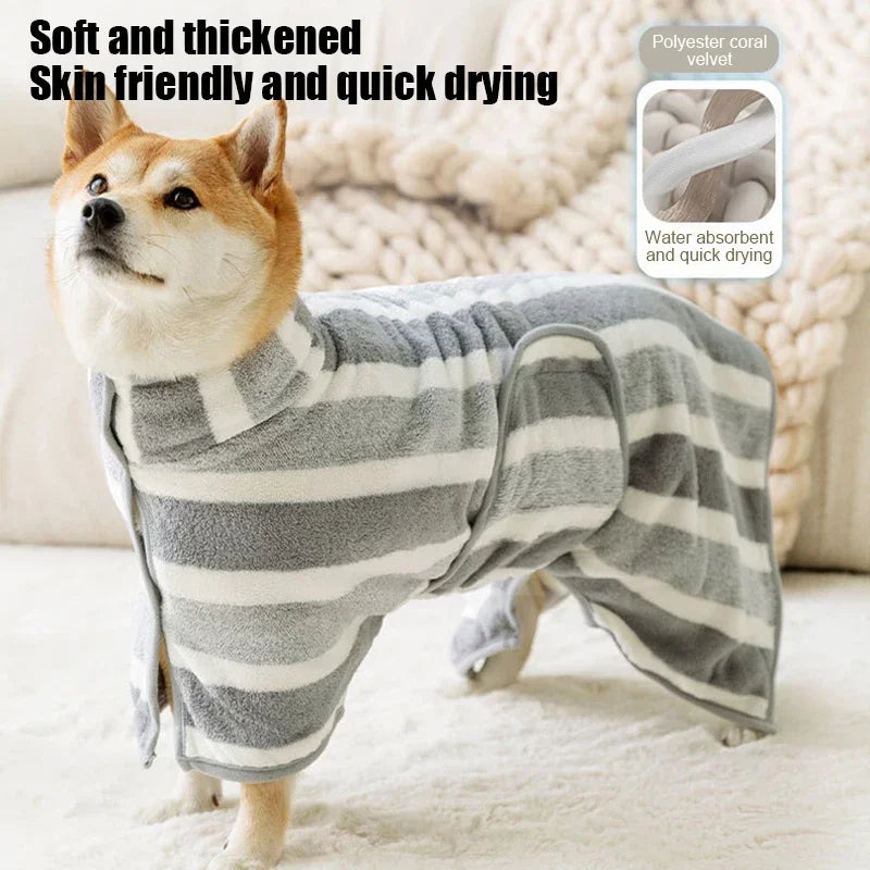 Dog Bathrobe With Absorbent Quick Dry Towel For Pets