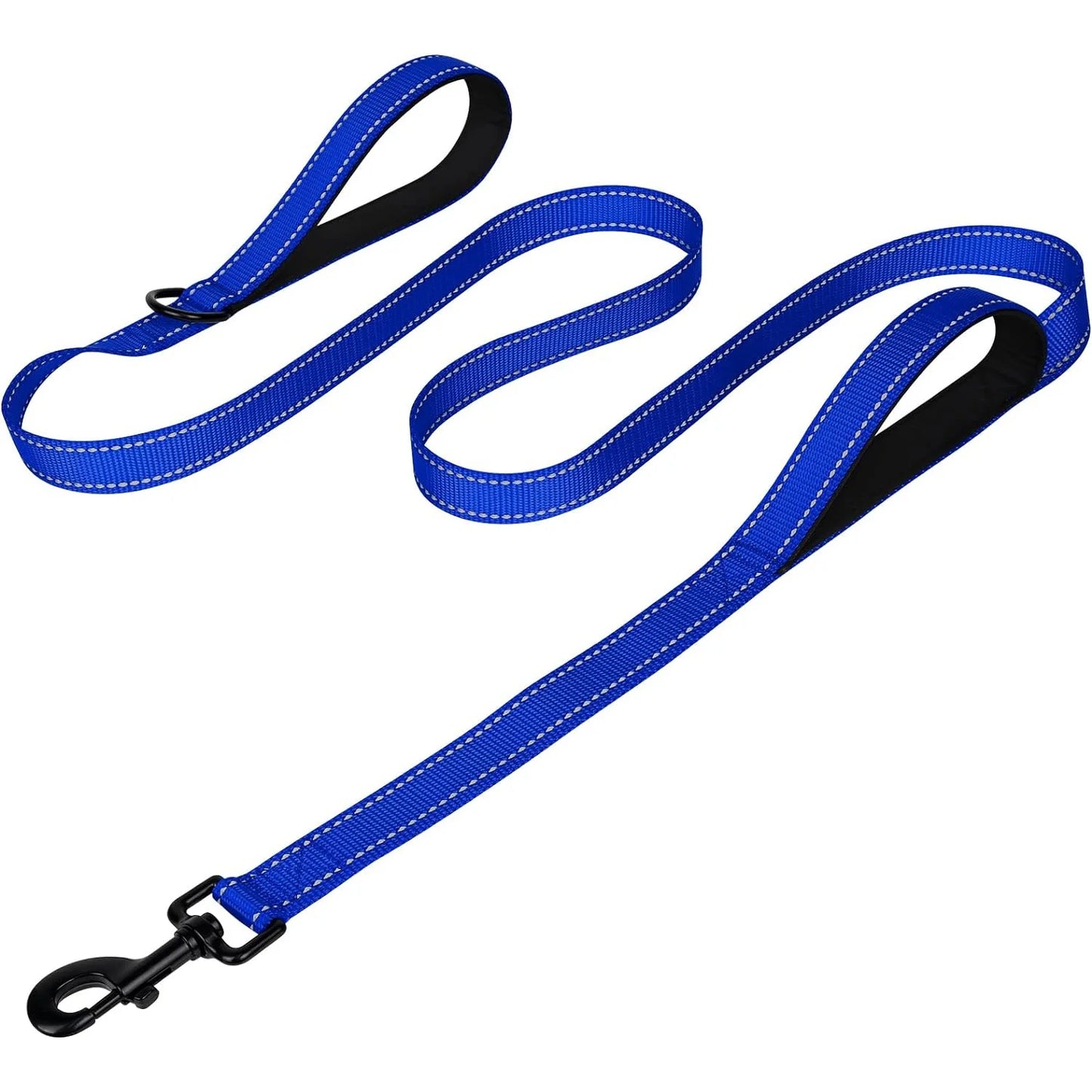 Heavy Duty Double Handle Reflective Dog Leash For Large Breeds