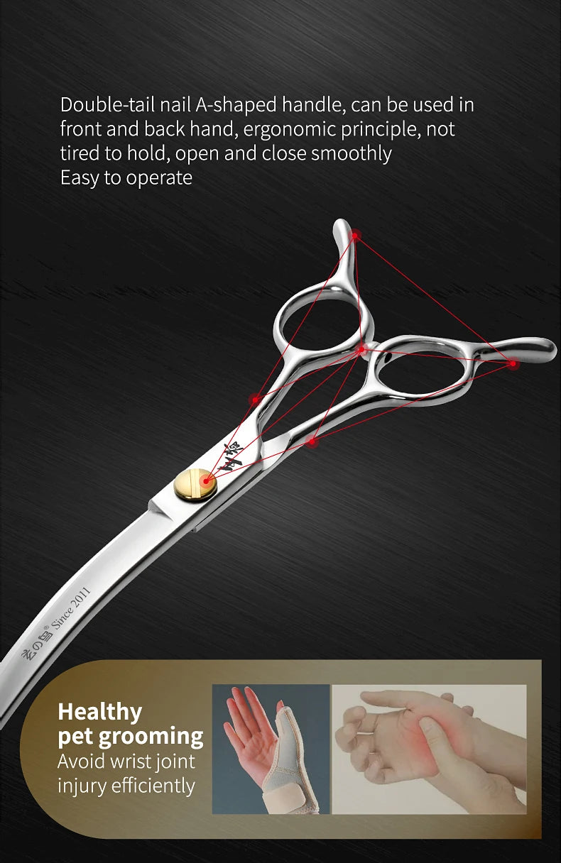 Fenice King Series VG10 Steel Dog Grooming Scissors Straight Curved Thinning
