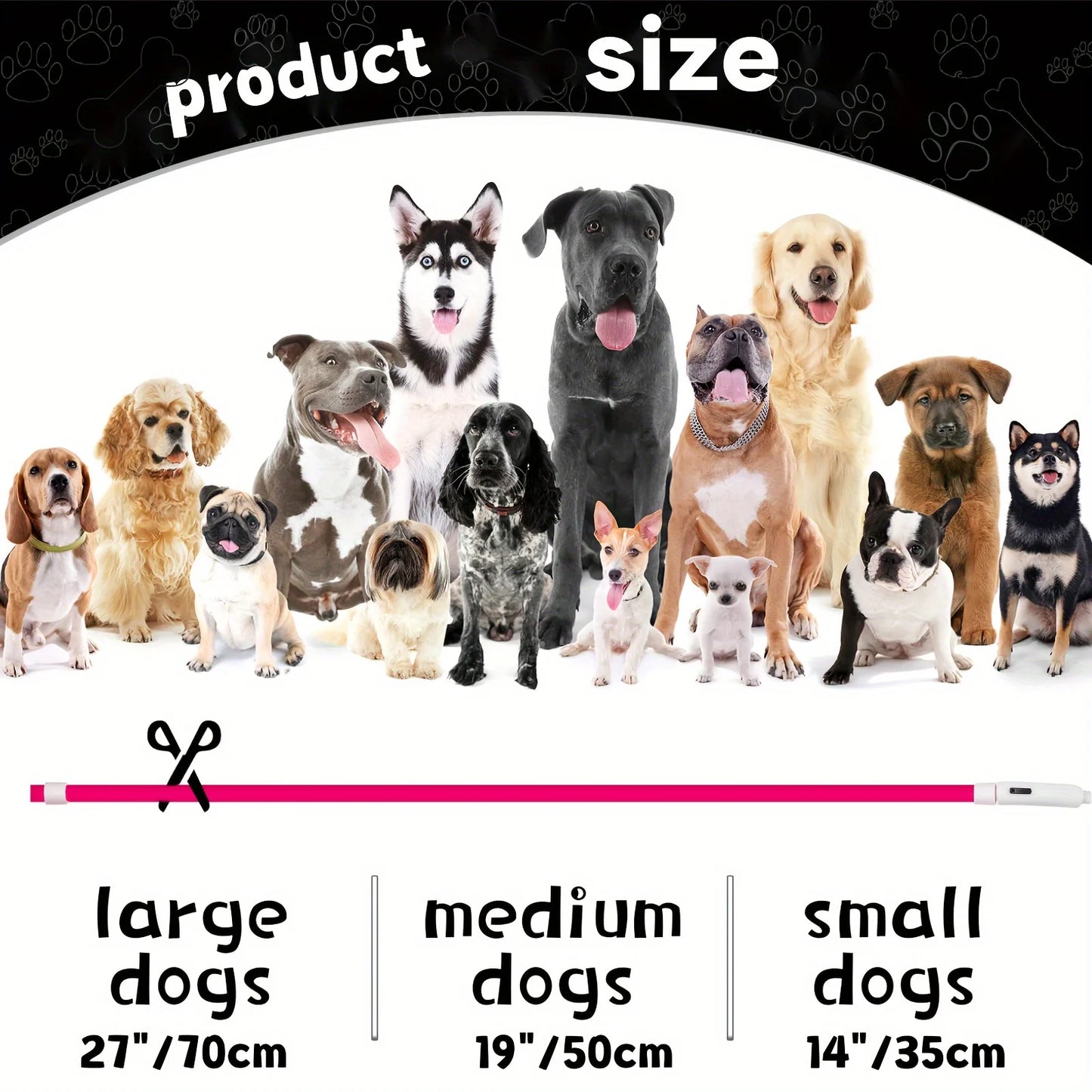 LED Light Dog Collar USB Rechargeable Luminous Anti Lost Necklace