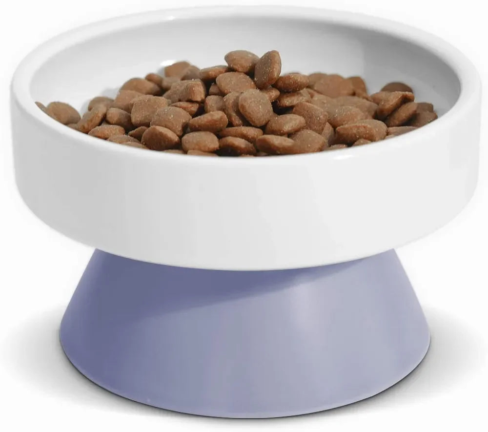 High-concerned Cat Ceramic Raised Food Bowl Tower Feeder
