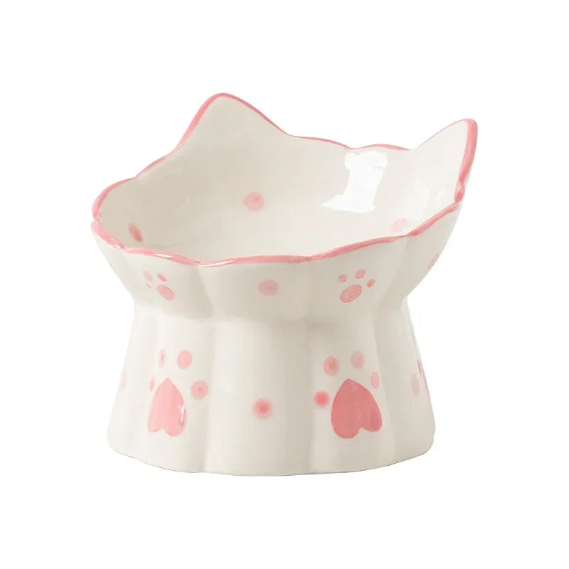 Ceramic Elevated Pet Bowl Set for Dogs and Cats