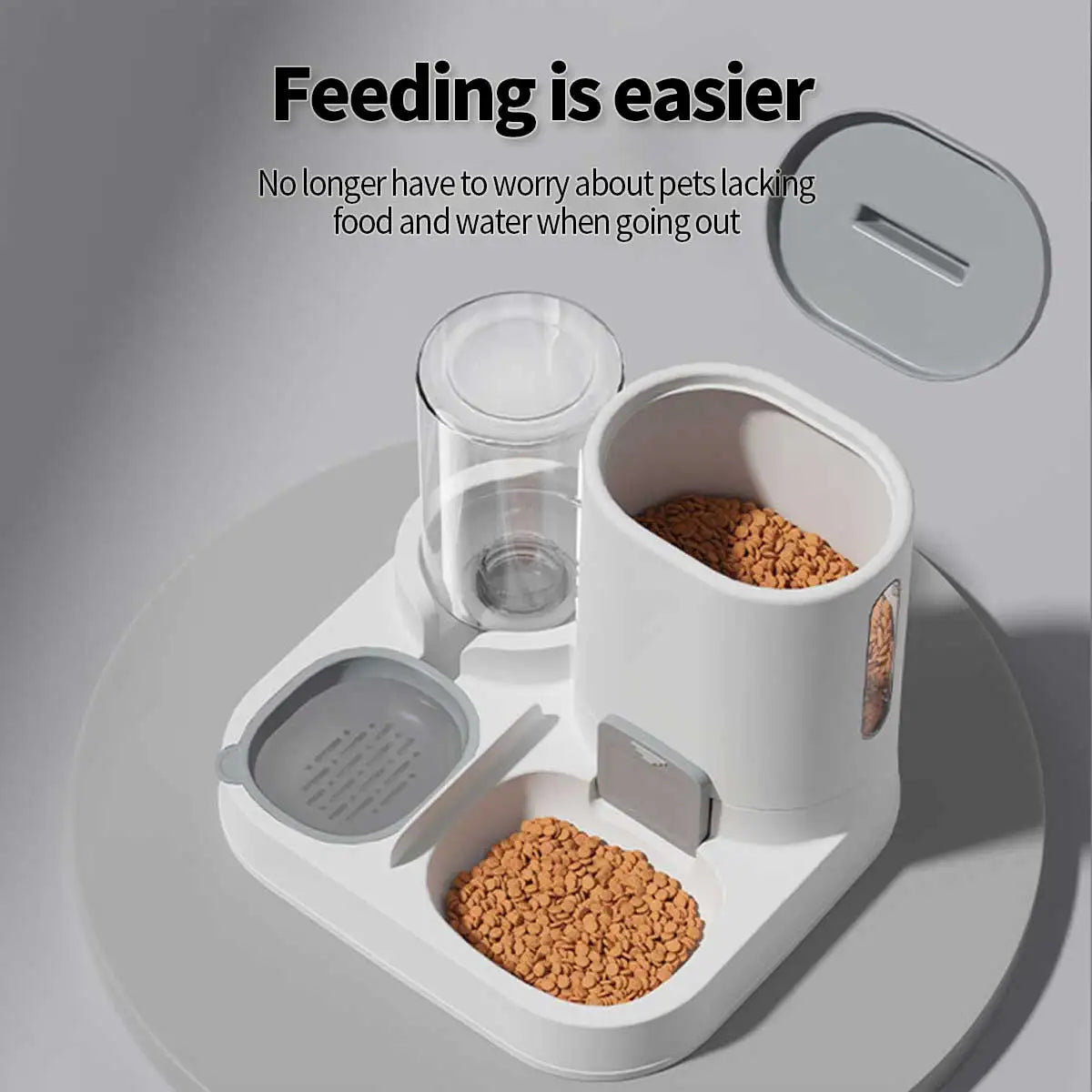 Dual Purpose Pet Feeder And Waterer With Large Capacity