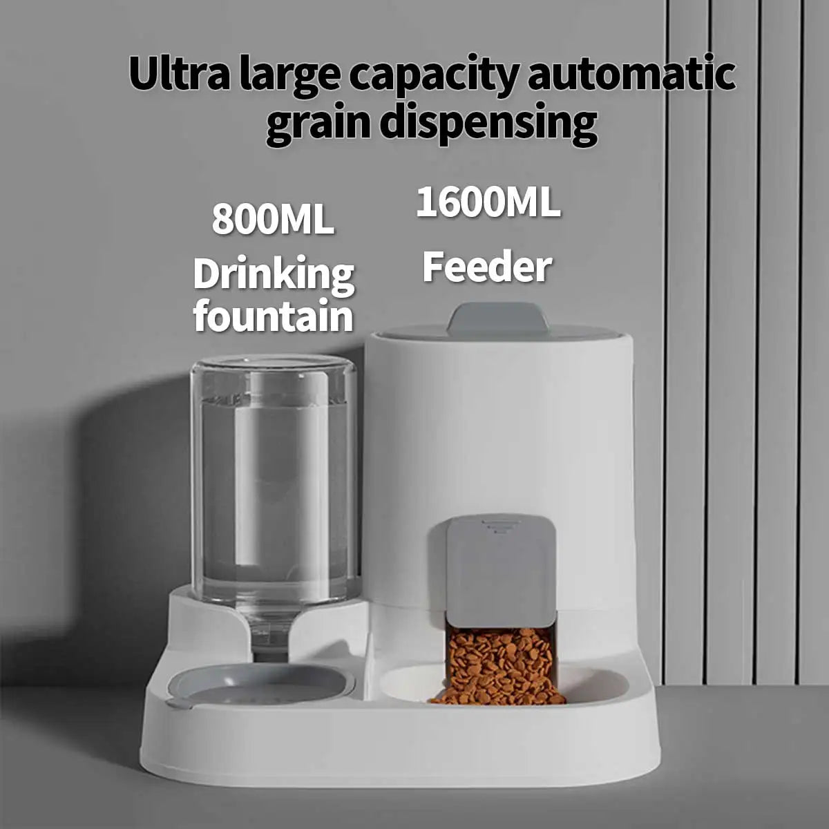 Dual Purpose Pet Feeder And Waterer With Large Capacity