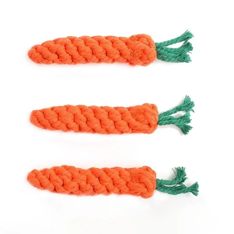 Carrot Shape Knot Dog Cat Toy Cotton Rope Chew Toy