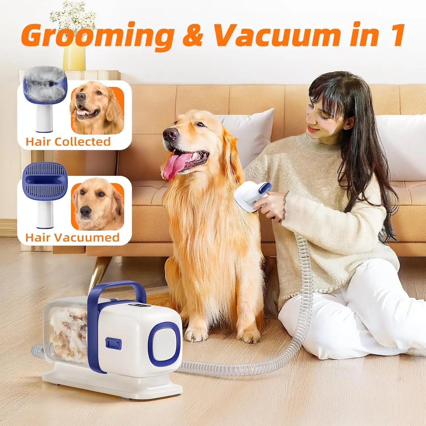 Pet Grooming Kit With Vacuum And Low Noise Hair Clipper