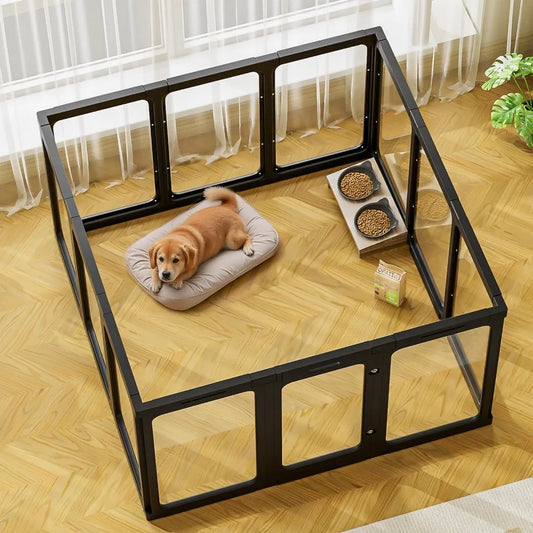 Jalove 12 Pcs Dog Playpen Indoor Easy Assemble Pet Pen