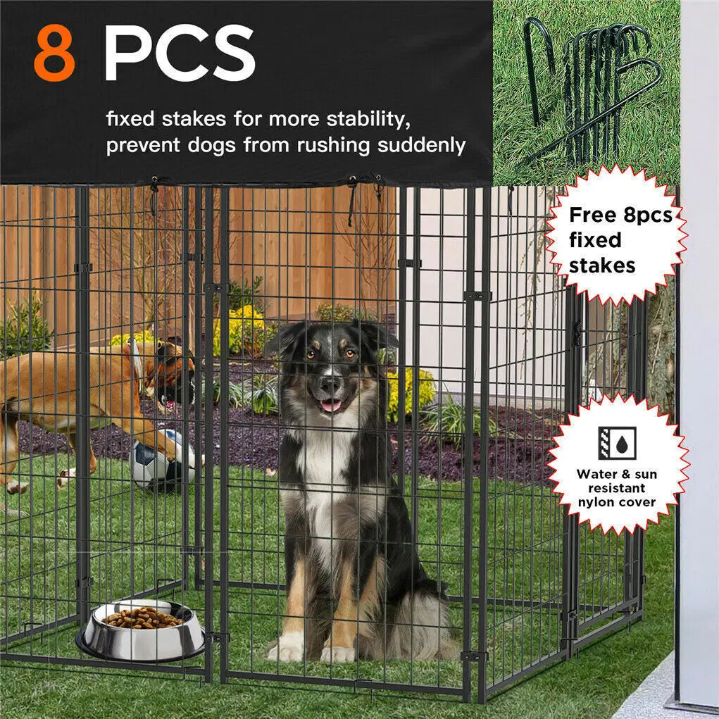 Hign-concerned Luxury Outdoor Dog Kennel Playpen With Roof