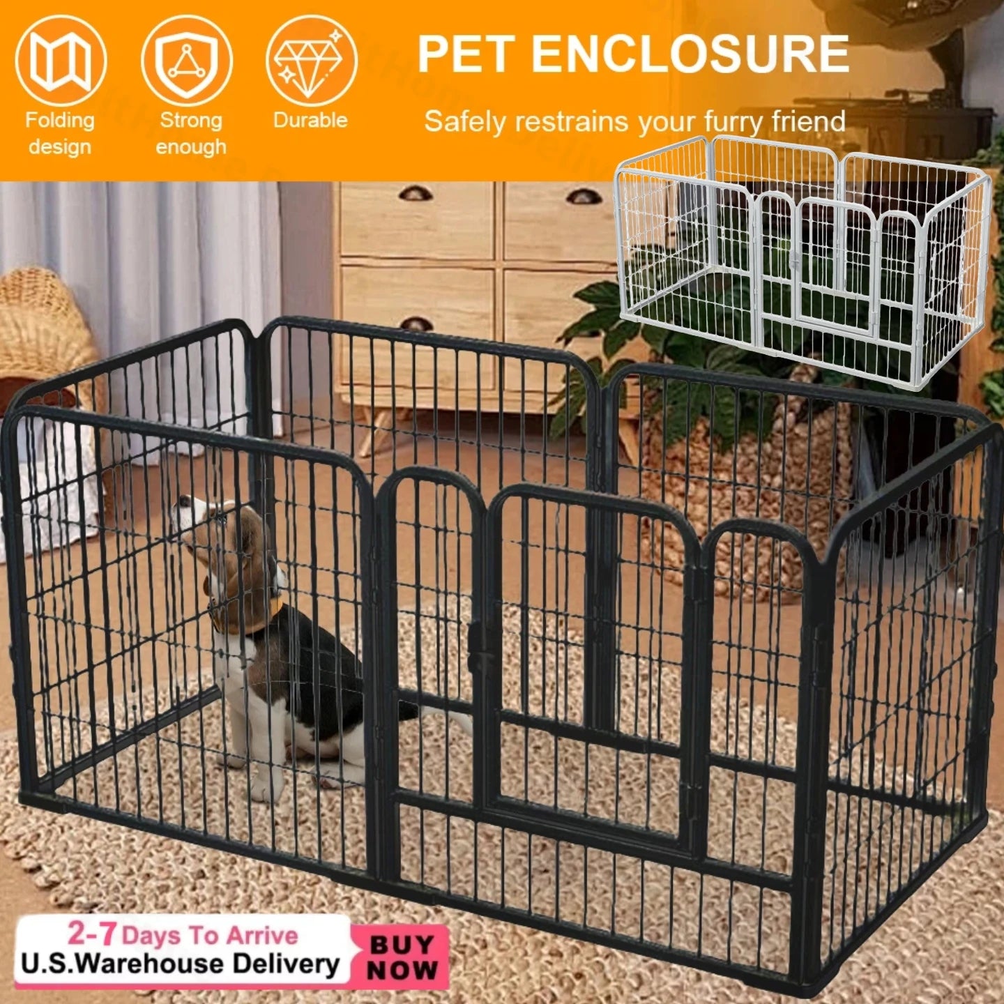 APWIKOGER Heavy Duty Portable Pet Playpen Dog Fence Indoor Outdoor