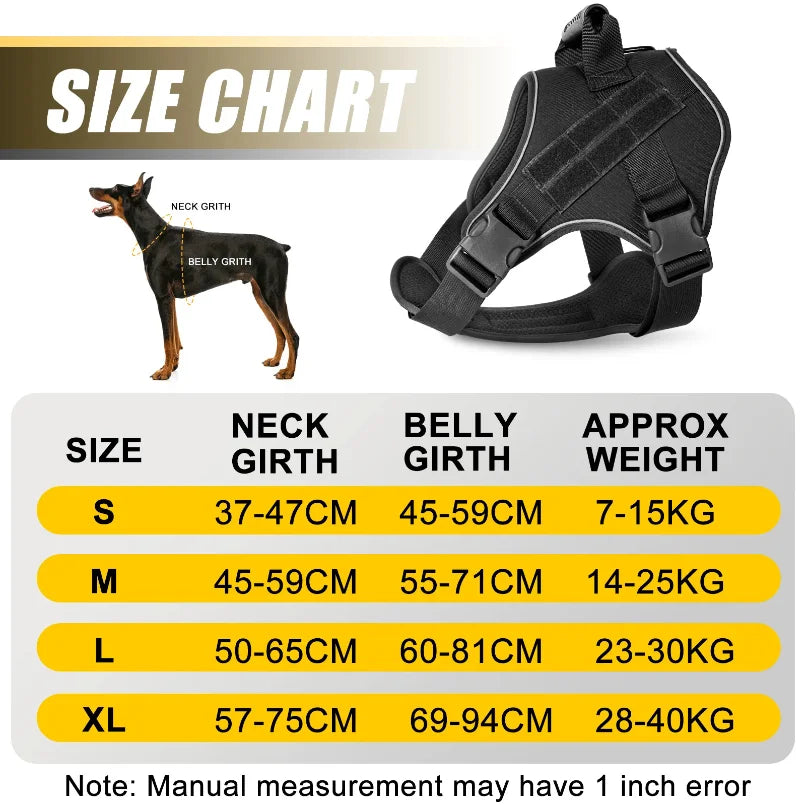 NONECN Tactical Military Vest For Large Dogs Training Harness