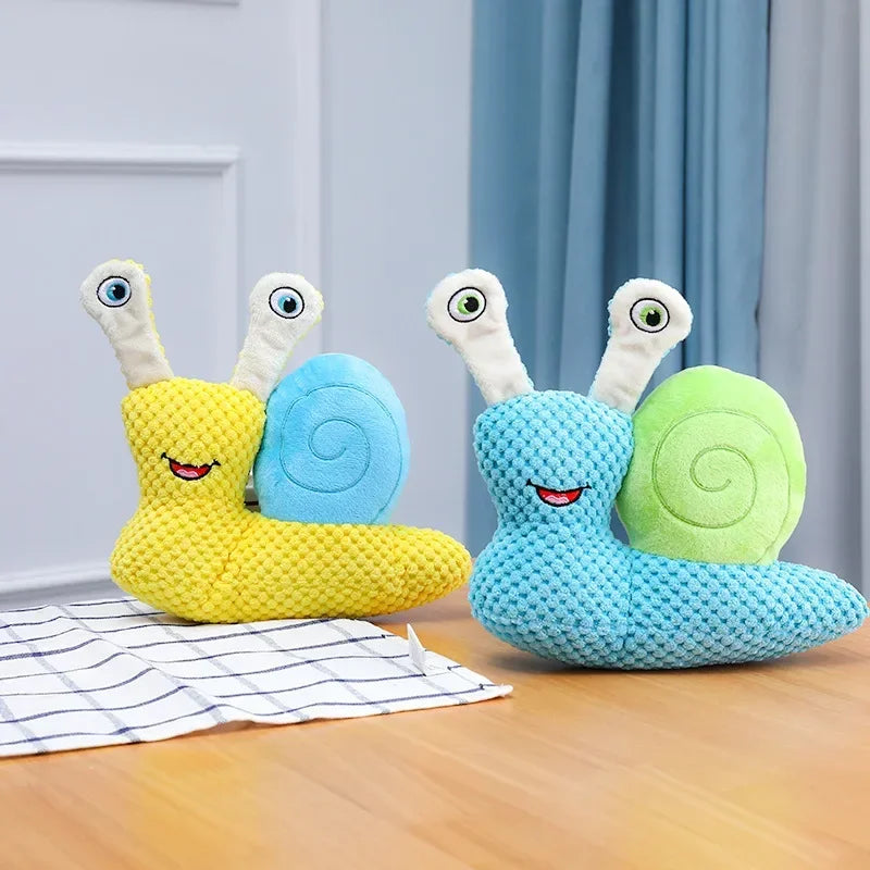 Hign-concerned Chemical Snail Shaped Bite Resistant Plush Squeaky Dog Toy