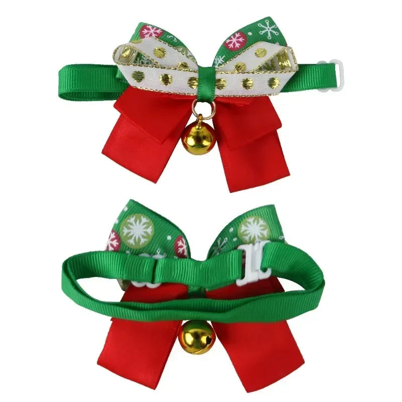 Guangdong Christmas Pet Bow Tie Collar For Cats With Bell