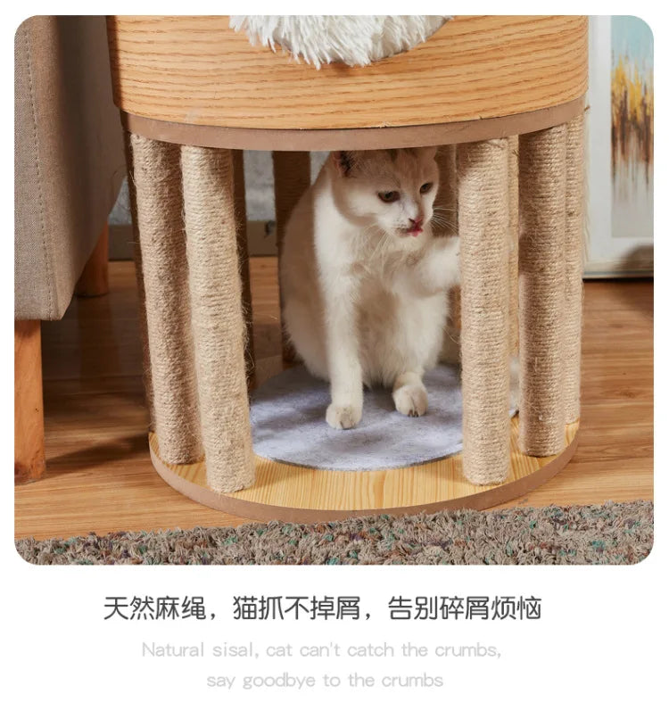 Smvp Cat Space Transparent Capsule Nest Bed For Climbing Cats Wooden