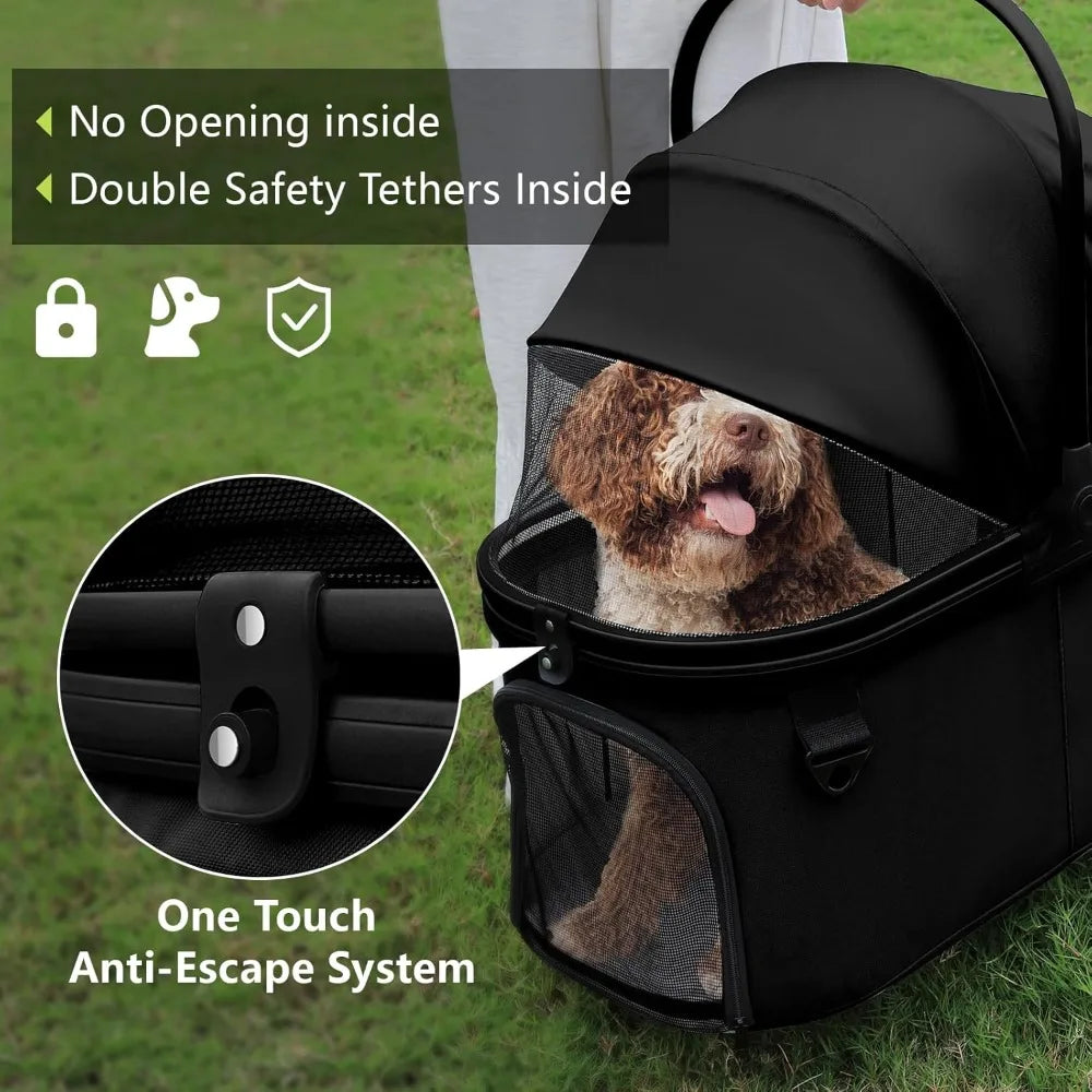 Tificy Pet Stroller Dog Stroller Fits Three Small Pets