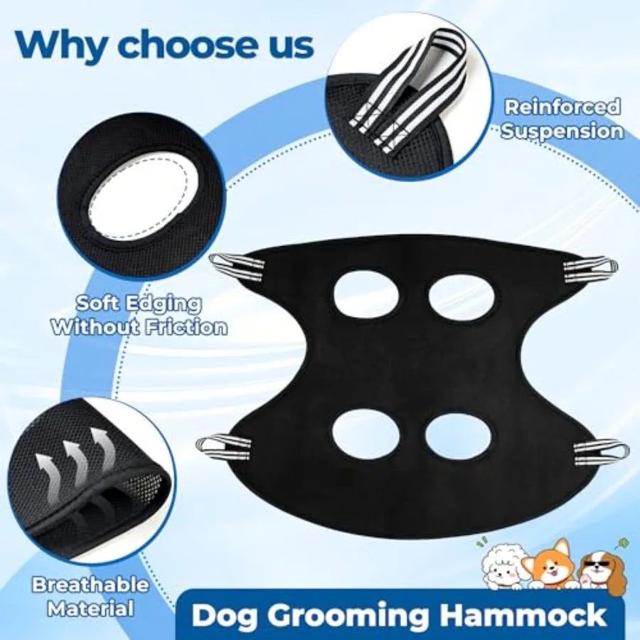 Hign-concerned Pet Grooming Hammock for Cats and Dogs Breathable Mesh