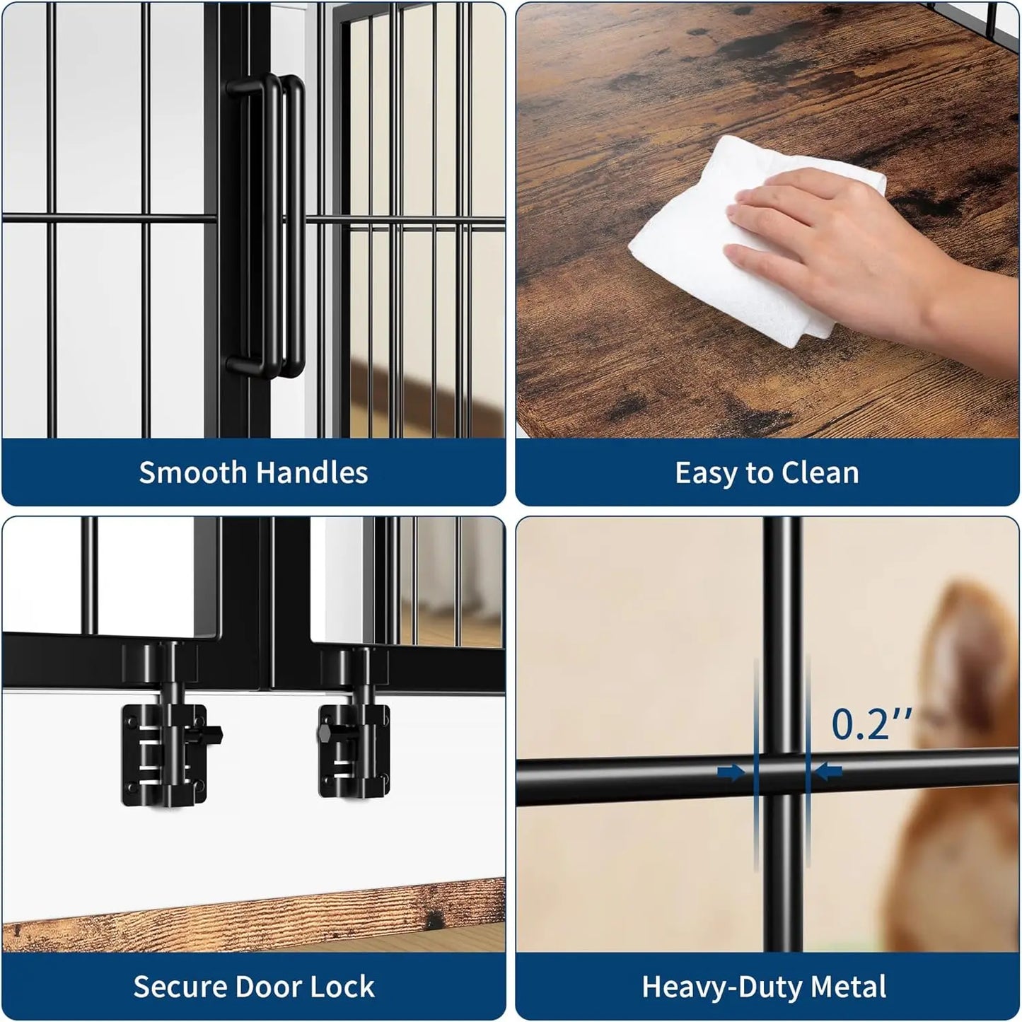 HiMISS Multifunctional Dog Crate With Cat Tower And Shelving