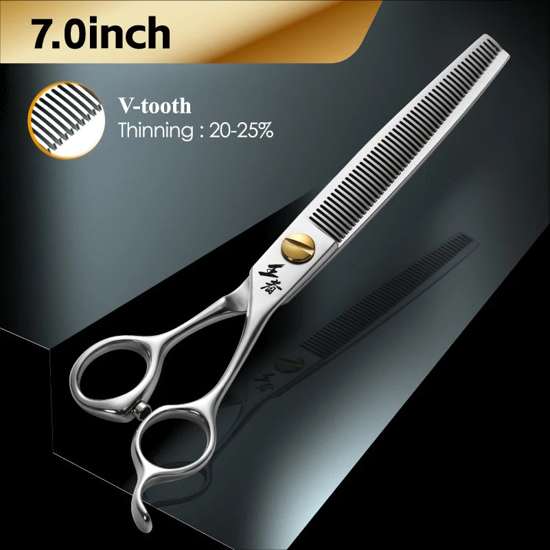 Fenice King Series VG10 Steel Dog Grooming Scissors Straight Curved Thinning