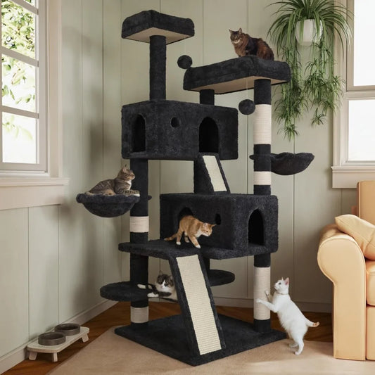 DAFIFY Three Tier Cat Tree Plush Perches Sisal Posts Hammock