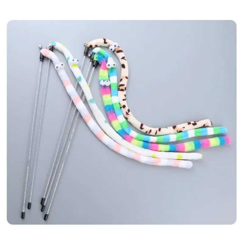 Cat Feather Teaser Wand Caterpillar Interactive Toy For Cats