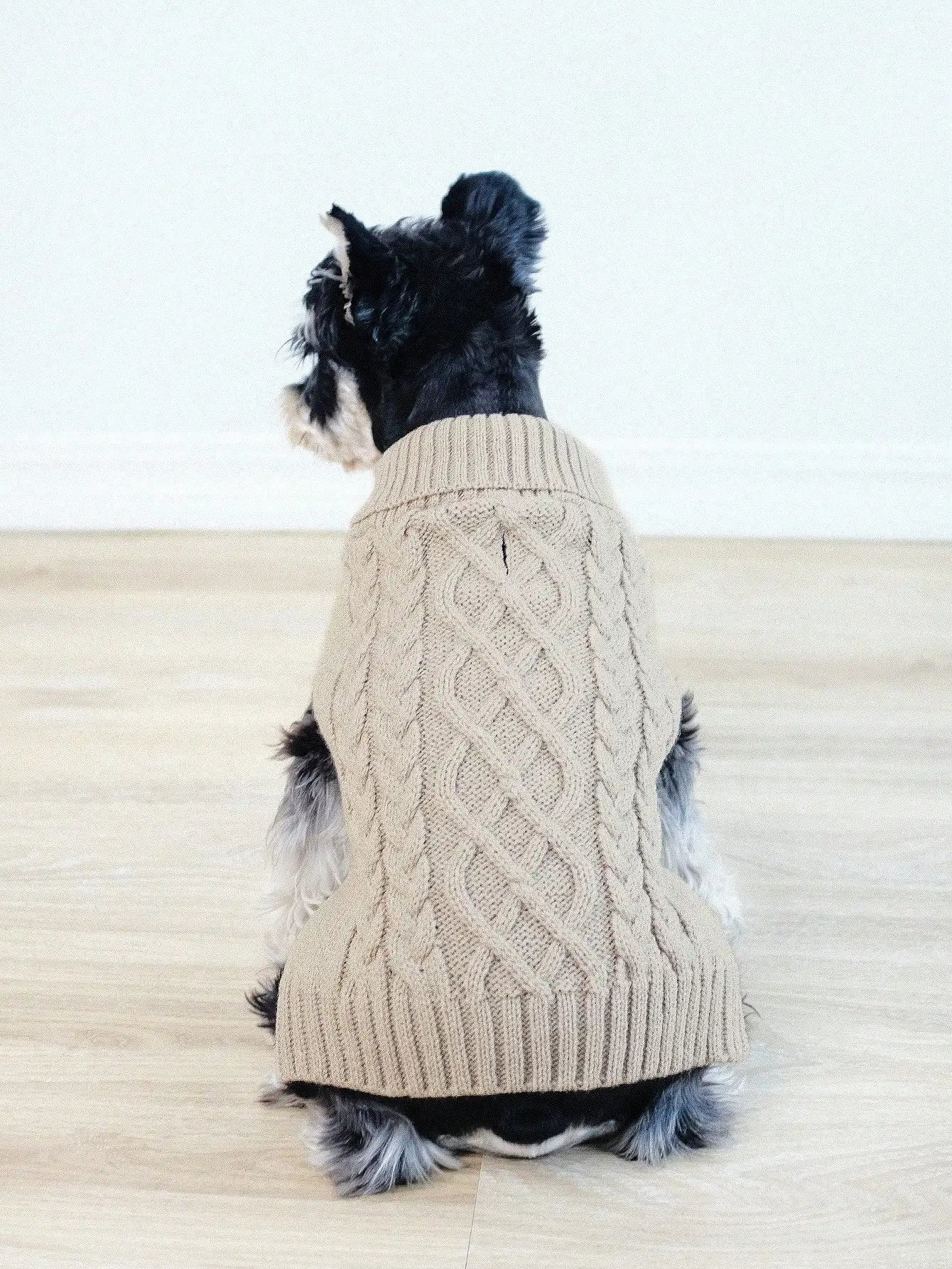 Cable Knit Turtleneck Dog Sweater For Winter Warmth