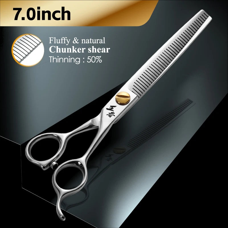 Fenice King Series VG10 Steel Dog Grooming Scissors Straight Curved Thinning