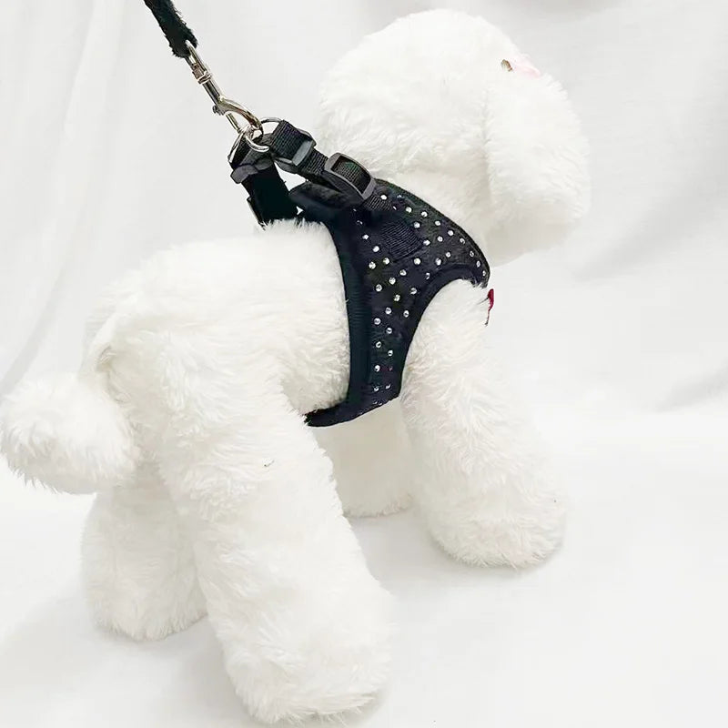 NONECN Diamond Decoration Soft Breathable Dog Chest Harness Vest