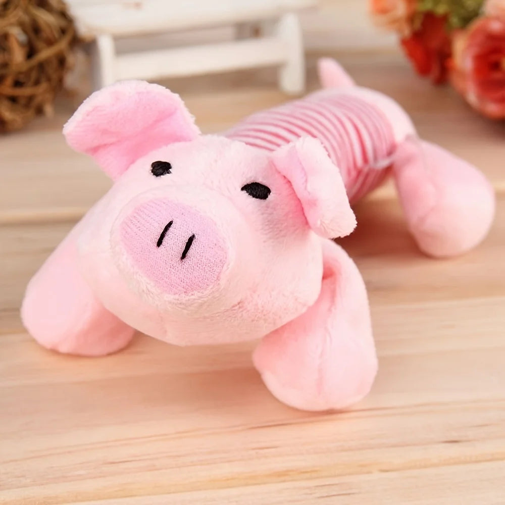 Breed Recommendation Pig Elephant Design Plush Squeaky Dog Toy