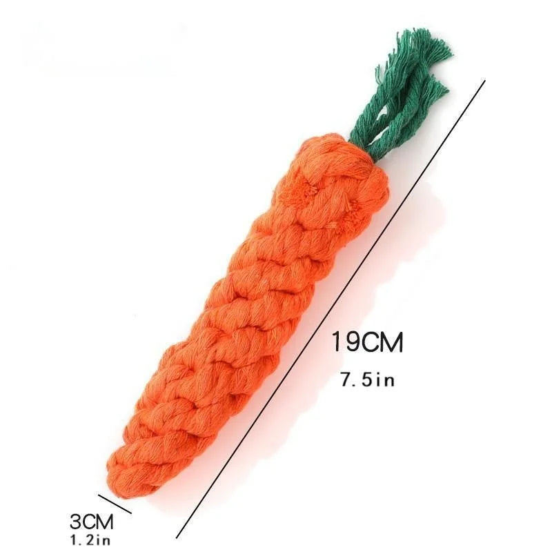 Carrot Shape Knot Dog Cat Toy Cotton Rope Chew Toy