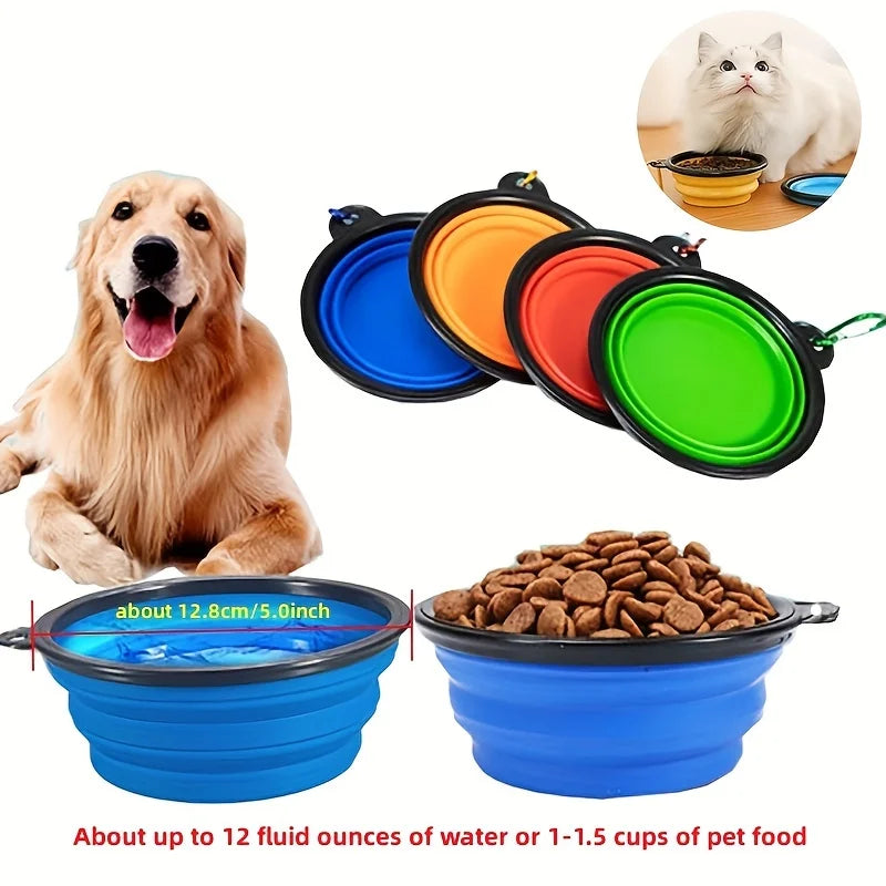 Portable Cat And Dog Food Bowl TPR Silicone Collapsible