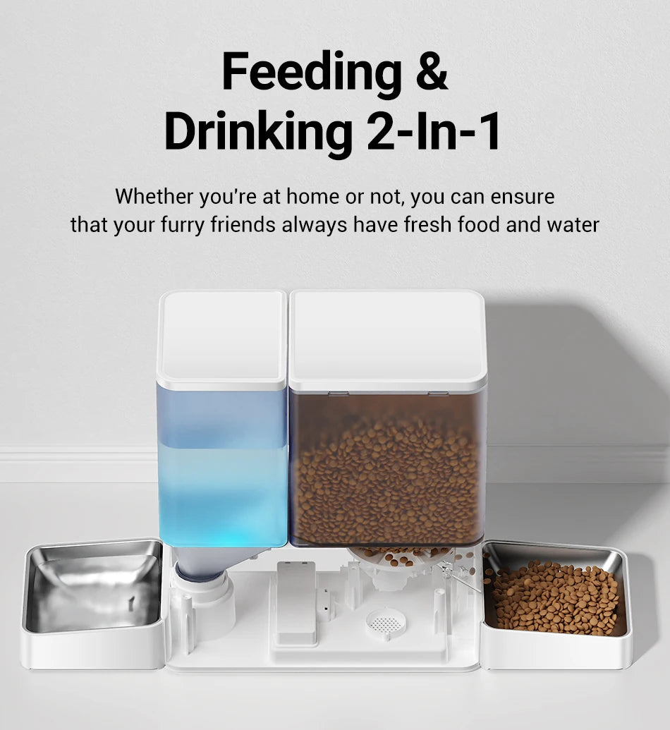 ROJECO 2In1 Automatic Pet Feeder And Water Fountain