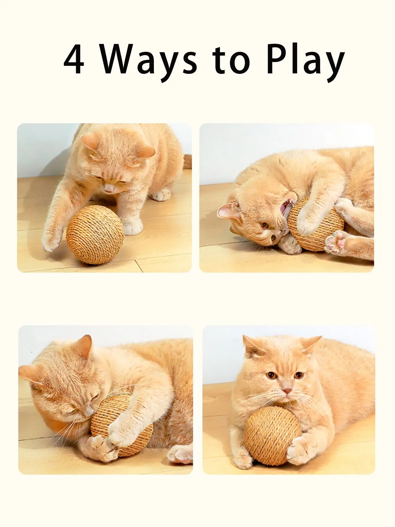 Interactive Sisal Cat Scratching Ball Toy For Kitten Teeth Cleaning